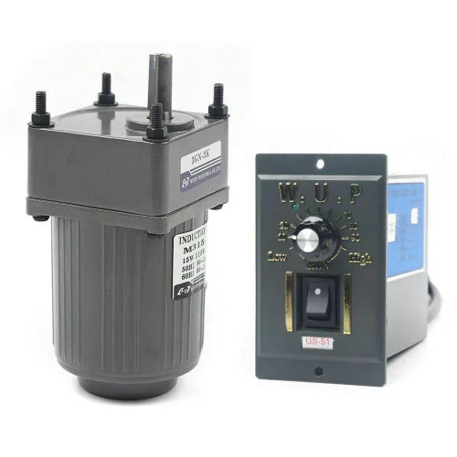 Miniatura 21 de 15W 10K AC110V 125 RPM Motor reductor de engranajes variable ajustable con controlador de velocidad para la industria