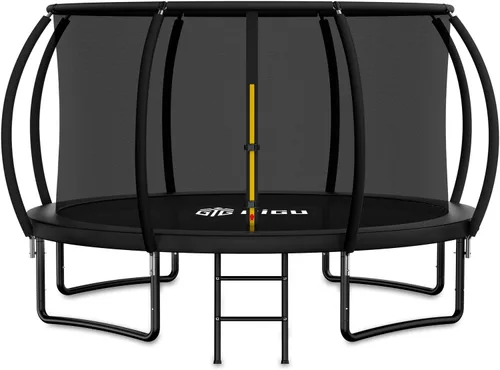Gigu 10FT 12FT 14FT 15FT 16FT Recreational Trampolines with Enclosure Net and Ladder and Anti-Rust Coating, ASTM Approved Trampoline Outdoor for