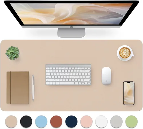 Miniatura 77 de Bloss Almohadilla de escritorio de cuero y reposamuñecas para teclado, alfombrilla grande para mouse + almohadilla para teclado + soporte de muñeca