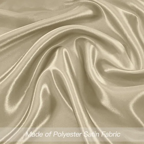 Miniatura 4 de P Pothuiny 12 servilletas de satén de color beige sedoso de 17 x 17 pulgadas, servilletas cuadradas lisas de tela de satén, servilletas de mesa