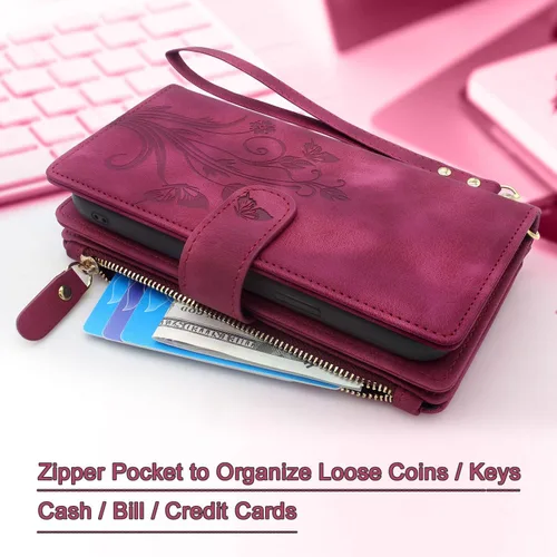 Miniatura 4 de Funda compatible con iPhone 13 Pro Max de 6.7 pulgadas 2021 [ranuras para tarjetas] Soporte para dinero en efectivo para tarjetas de identificación