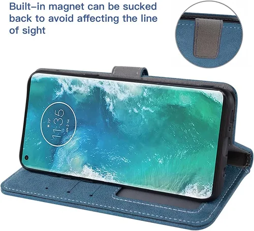 Miniatura 4 de Asuwish Funda compatible con Moto Edge Plus 2020 y protector de pantalla de vidrio templado, soporte para tarjetas de crédito, accesorios celulares