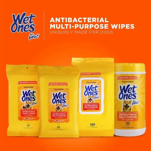 Miniatura 6 de Wet Ones Toallitas multiusos para perros con aloe vera para mascotas, 50 unidades, paquete de 3, toallitas para perros para todos los perros
