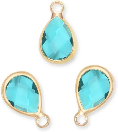 Miniatura 12 de Adabele Colgante de piedra natal de grado A, caída de 11 mm, 14 mm, 16 mm, chapado en oro amarillo de 18 quilates para aretes personalizados