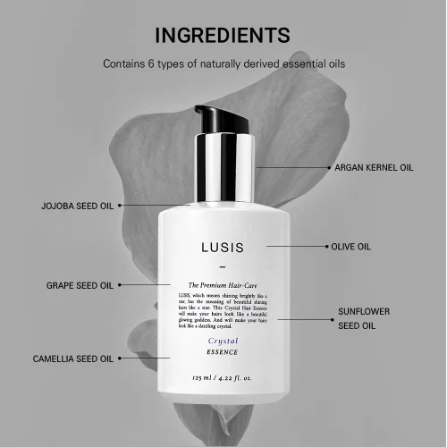 Miniatura 4 de LUSIS Crystal Hair Essence - Tratamiento sin enjuague de proteínas y queratina para reparación del cabello dañado, aumento de volumen y brillo