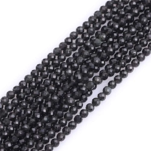 Miniatura 7 de GEM-Inside - Cuentas sueltas de turmalina negra natural de 0.157 pulgadas (0.157 in) facetadas de grado AAA, cuentas de energía de piedra energética