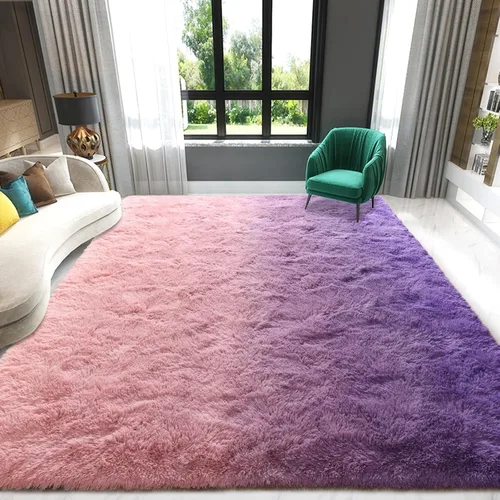 Miniatura 37 de Alfombra de área púrpura y azul de 6x9, alfombras grandes para sala de estar y dormitorio, alfombra mullida y linda, alfombras modernas