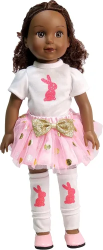 Miniatura 3 de American Fashion World Conjunto de chaleco y pantalones de conejo para muñecas de 14 pulgadas 3 piezas Calidad premium y diseño moderno Ropa