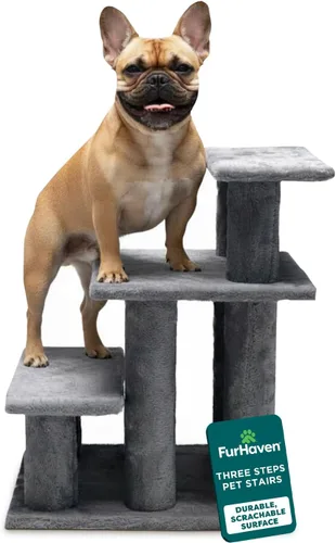 Miniatura 11 de furhaven fácil paso escaleras de mascotas, Crema