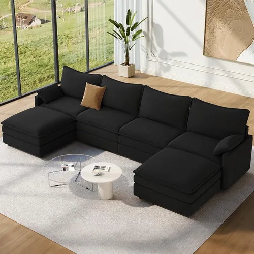 Miniatura 121 de Vesgantti 2 Piece Loveseat & 3 Seater Sofa Set, Modular Cloud Couch, Beige