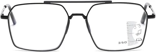 Gafas de lectura para exteriores 2.0, lentes de sol fotocromáticas progresivas multifocal, lector de computadora, lentes de marco de metal negro