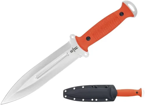 Miniatura 6 de S-TEC Cuchillo táctico de caza de hoja fija G10 con mango compuesto con funda Kydex