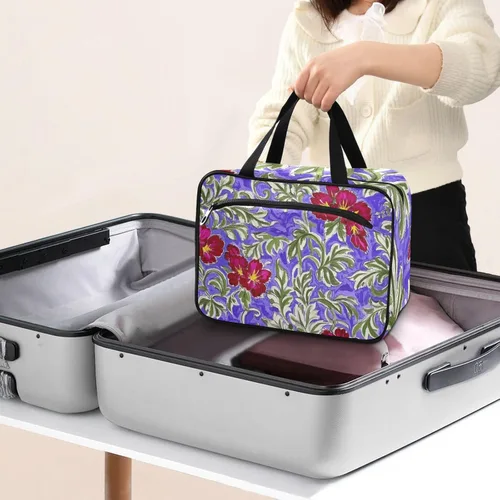 Miniatura 8 de Trendy Vintage Flower Purple Red hanging travel toiletry bag hanging with hook, designer cute bags for men for men toilet bolso viajero para mujer L