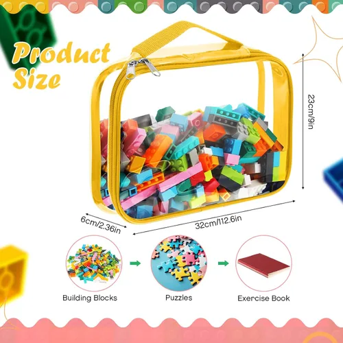Miniatura 2 de Sanwuta Paquete de 6 bolsas de almacenamiento de juguetes, bolsas organizadoras de PVC con cremallera, contenedor de juguetes impermeable