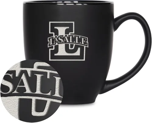 Miniatura 260 de Rico Industries - Taza de cerámica mate negra con grabado láser estándar de 15oz para NCAA (escuelas T & U) - Para bebidas calientes o frías