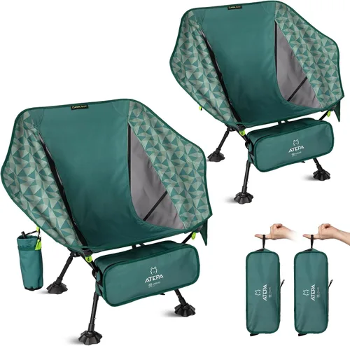 Miniatura 12 de ATEPA UFO3.0 Silla de mochilero ultraligera, 330 libras, silla de campamento plegable de aluminio aeroespacial de alta resistencia con asiento
