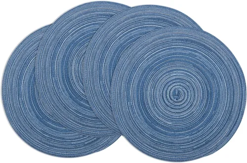 Miniatura 34 de Winknowl Juego de 4 manteles individuales redondos trenzados, lavables, tejidos resistentes al calor, para mesas de cocina, comedor, manteles Beige