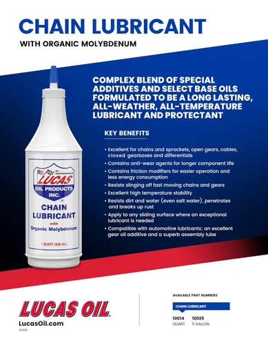 Miniatura 2 de Lucas Oil Lubricante de cadena 10014 con molibdeno orgánico - 1 cuarto de galón