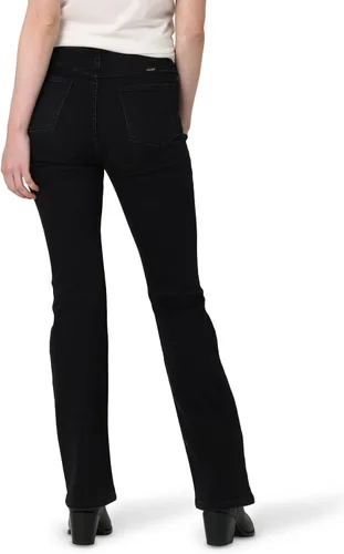 Miniatura 3 de Wrangler Jeans de bota de tiro alto para mujer, Cabaña Cobalto Plaid