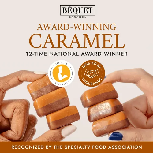 Miniatura 7 de Béquet Caramelo, caramelo gourmet de moca salado, caramelo de café envuelto individualmente, caramelo de sal marina gourmet, fabricado en Montana