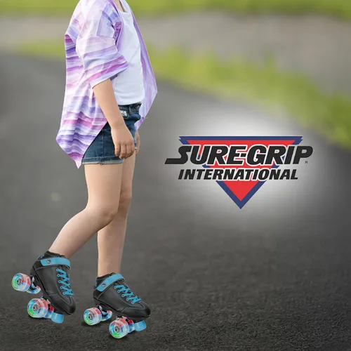 Miniatura 9 de Sure-Grip Sugar & Spice - Patines de ruedas para niños, botas de vinilo duraderas con acolchado cómodo, cuentan con ruedas iluminadas