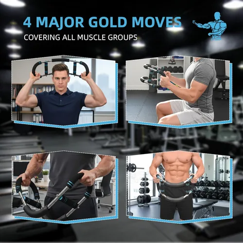 Miniatura 2 de Ejercitador de brazo Twister ajustable, barra de entrenamiento de primavera para fortalecimiento del antebrazo, tríceps y pecho, equipo portátil