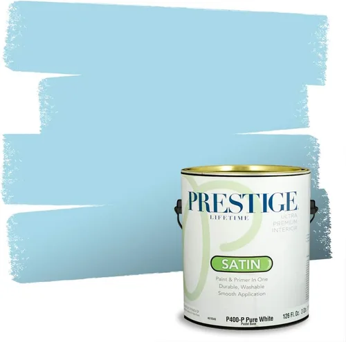 Miniatura 190 de Prestige Paints. - Base y pintura para exteriores en un solo galón, 1 galón. plano, comparable con Sherwin Williams Topsail. SW6799-PCM