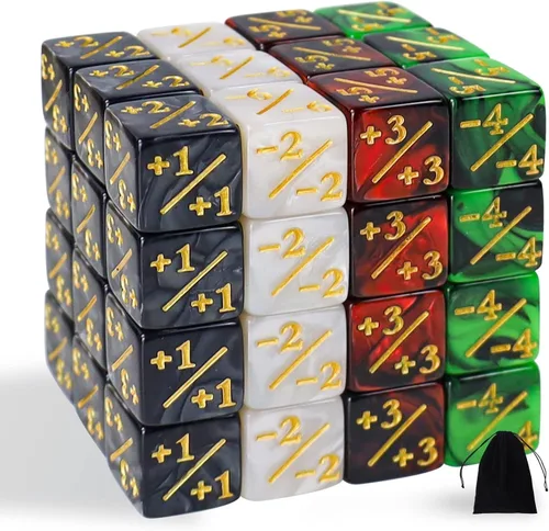 Juego de 48 dados MTG para contadores de fichas, Magic The Gathering Glitter Sparkle Loyalty Cube, Starry Marble D6 compatible con MTG, CCG,