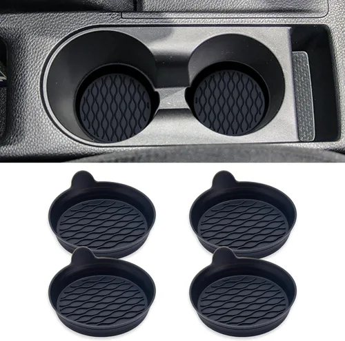 4 piezas posavasos para portavasos de automóvil, insertos posavasos universales de silicona antideslizante, portavasos con patrón de onda suave,