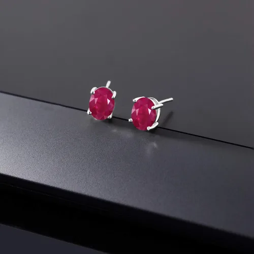 Miniatura 242 de Gem Stone King Aretes de oro de 14 quilates con piedra natal ovalada de 0.315 x 0.236 in Aretes de oro para mujer