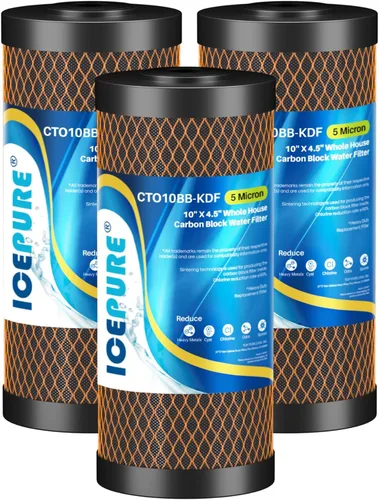 Miniatura 14 de ICEPURE Filtro de agua de carbón activado por sedimentos para toda la casa de 10 x 4.5 pulgadas, compatible con Dupont WFHDC8001, EP Series, EPM