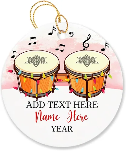 Miniatura 32 de Adorno de Navidad personalizado de acordeonista que toca acordeón, nombre personalizado y año, adorno de Navidad para acordeonista, instrumento