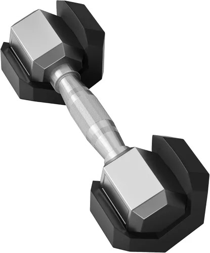 Miniatura 5 de Signature Fitness Rubber Encased Hex Dumbbells with Optional Rack, 10 15 20LB Pairs and 5, 10 and 15 Pairs Weight Sets for Home Gym