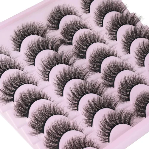 Miniatura 4 de Pestañas postizas de visón natural, efecto ojo de gato, finas, 16 mm, 5D, paquete de 14 pares de pestañas falsas de TNFVLONEINS