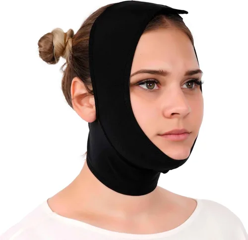 Miniatura 8 de IKIDO Venda de compresión para cuello y barbilla poscirugía para mujer, más delgada para la cara Beige