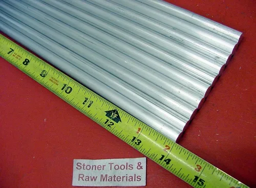 10 piezas de 1/2 pulgada de aluminio 6061 barra redonda de 14 pulgadas de largo +/-.07 pulgadas de torno T6 sólido Extruido de la barra Stock .50