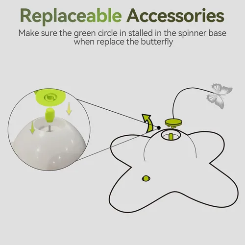 Miniatura 5 de ALL FOR PAWS 6-Pack Butterfly Refills for Interactive Cat Toy, Replacement Butterflies for Automatic Cat Spinner Toy, Durable Self-Play Butterfly