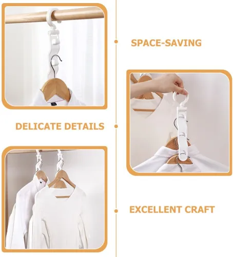 Miniatura 9 de 2 perchas para ropa, organizadores y almacenamiento para dormitorio, colgador de interior, ahorros de espacio, perchas para guardarropa, perchas