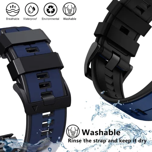 Miniatura 5 de Abanen Correa de reloj de silicona de ajuste rápido de 0.866 in para Garmin Insintct 3 de 1.772 in, Fenix 8 de 1.850 in, epix Pro de 1.850 in