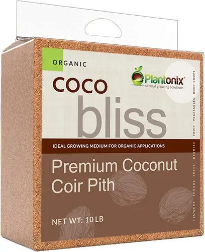 Coco Bliss (10 libras) – Fibra de coco orgánica para plantas – Ladrillo de fibra de coco con certificación OMRI para tierra de jardín y mezclas para