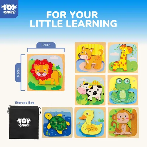 Miniatura 5 de TOY Life - Rompecabezas de madera para niños de 1 a 3 años, rompecabezas para niños, rompecabezas para bebés, juguetes Montessori para niños y niñas