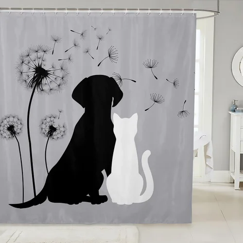 Miniatura 18 de Cortina de ducha de unicornio para niños, cortina de baño de dinosaurio de dibujos animados, conjuntos de accesorios de baño Kawaii de animales