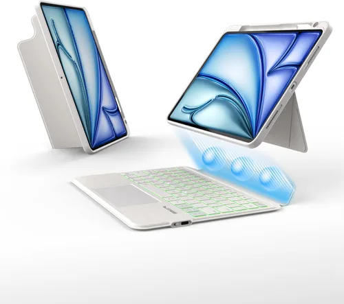 Miniatura 17 de EIP Funda con teclado Bluetooth para iPad de 10.2 pulgadas (7ª/8ª/9ª generación) y iPad Air de 10.5 pulgadas (3ª generación), funda magnética