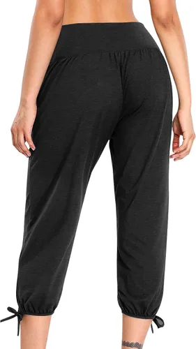 Miniatura 200 de Pantalones capri para mujer, estilo casual, de verano, elásticos, de cintura alta, pantalones de yoga, ajuste atlético, pantalones deportivos