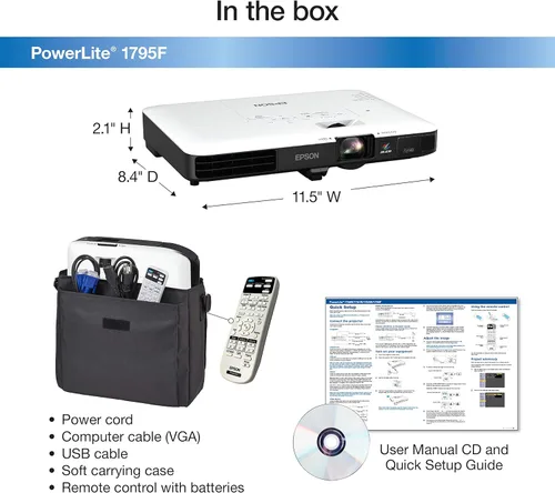 Miniatura 3 de Epson Proyector móvil inalámbrico PowerLite 1795F 3LCD 1080p Full HD con estuche de transporte, ajustes de imagen rápidos y fáciles, una potencia