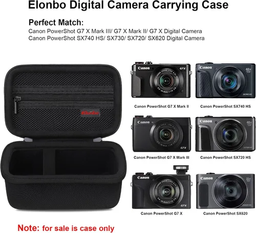 Miniatura 2 de Elonbo Funda para cámara digital Canon PowerShot G7 X Mark III/G7 X Mark II/Canon Powershot SX740 HS/ SX730 HS/ SX720 HS - Funda de transporte