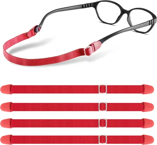 Lvvfit Correa elástica ajustable para gafas para niños, correa deportiva para lentes de deporte, para niños pequeños, niños y niñas (4 unidades,