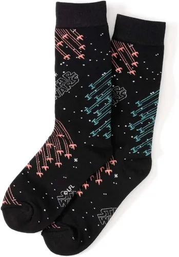 Miniatura 3 de Cufflinks Inc. Calcetines X-Wing Tie Fighter Battle para hombre, Negro