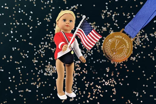 Miniatura 4 de Juego de gimnasia superdivertido se adapta a muñecas American Girl Dolls de 18 pulgadas, como American Girl, Madame Alexander, Our Generation, etc.