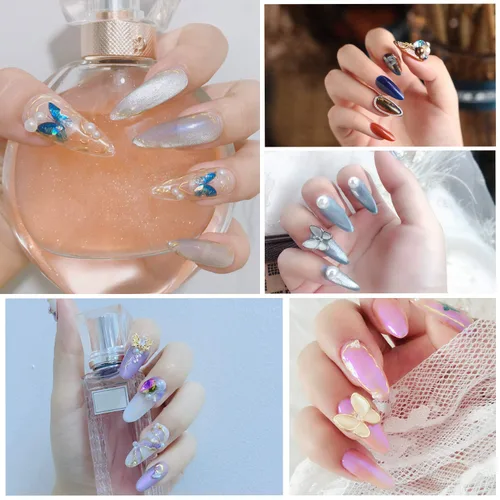 Miniatura 6 de FEBSNOW 1000 piezas de puntas de uñas acrílicas francesas tipo ataúd/bailarina, uñas artificiales de cobertura media, 10 tamaños, con estuches